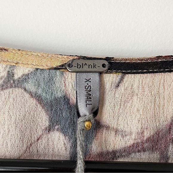 NWT Bl^nk Anthropologie Henslowe Embroidered Velvet Top Blouse Brown Multi XS - Picture 12 of 14